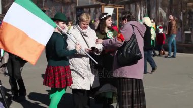 İrlandalı St Patricks Günü kutlamalarının Moskova, Rusya.