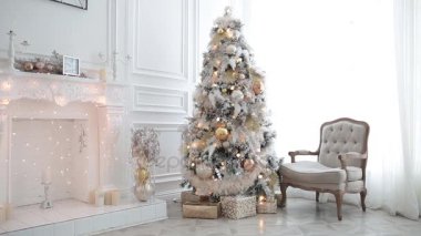 Beyaz klasik Noel ve yeni yıl iç