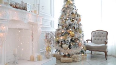 Beyaz klasik Noel ve yeni yıl iç
