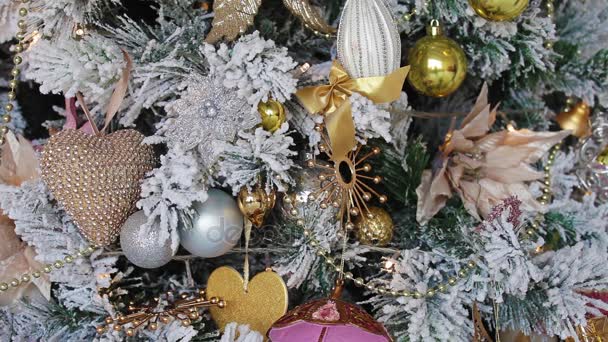 Fond de Noël avec arbre du Nouvel An décoré — Video