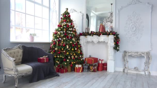 Vánoční a novoroční výzdoba interiérů — Stock video