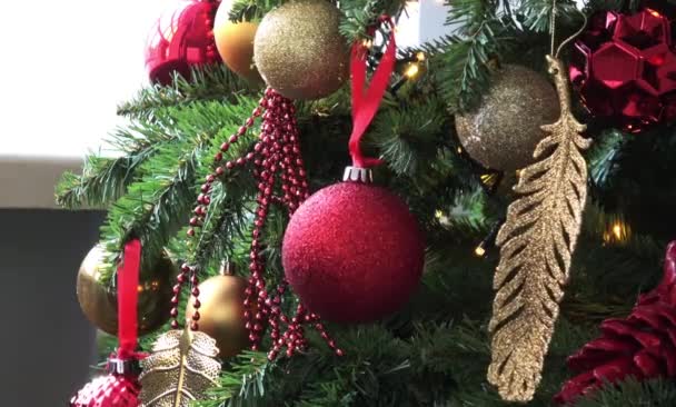 Kerstmis en Nieuwjaar tree decoratie — Stockvideo