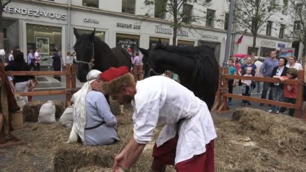 Kez ve dönemini Festivali Tverskaya Street, Moskova, Rusya — Stok video