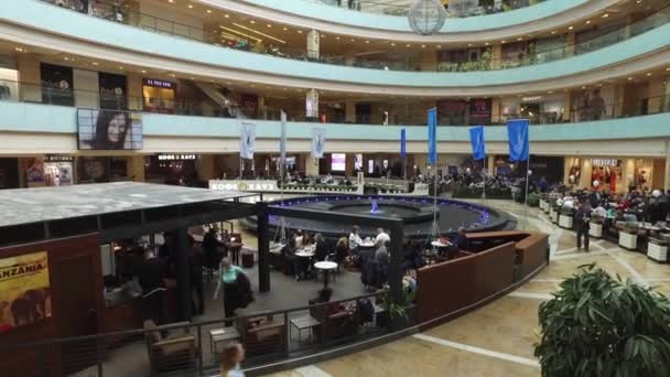 Interior of AFIMALL CITY modern shopping center — Stock Video
