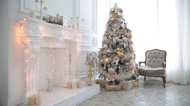 Beyaz klasik Noel ve yeni yıl iç