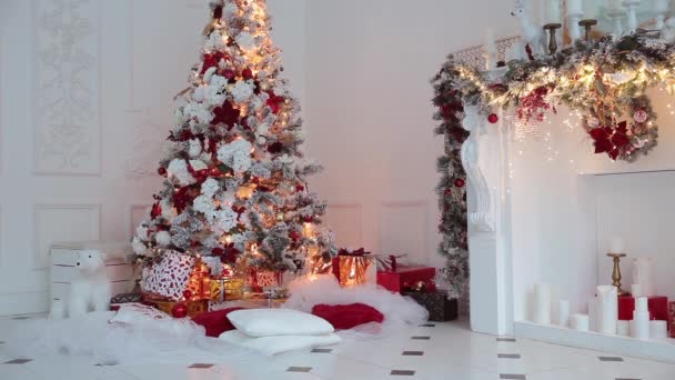 Blanc classique Noël et Nouvel An intérieur — Video