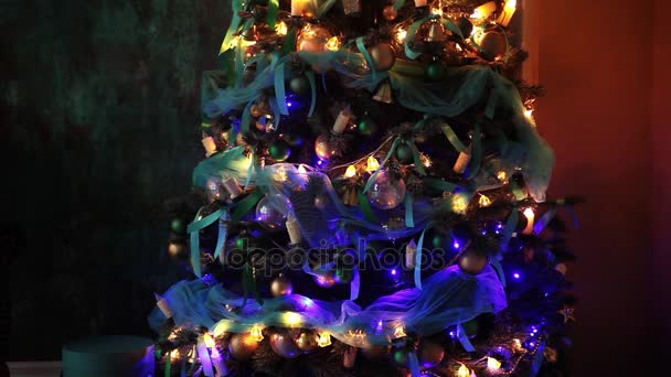 新年のツリーとクリスマスの背景 — ストック動画