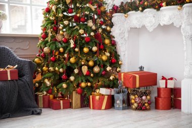 Klasik beyaz Noel iç arka plan
