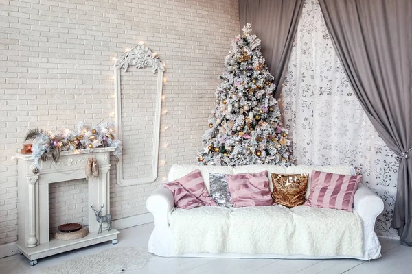 Fondo interior clásico blanco navidad —  Fotos de Stock