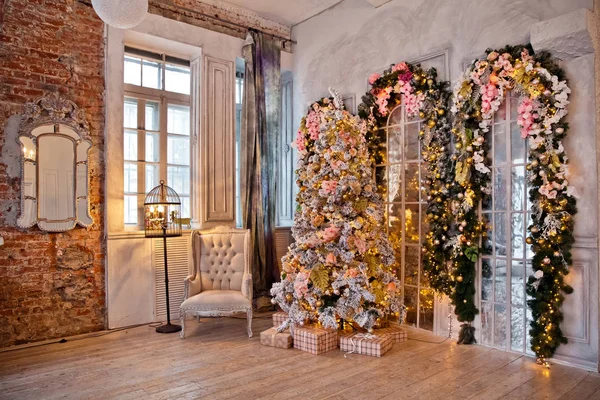 Classic bianco natale sfondo interno — Foto Stock