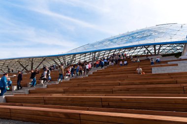 Filarmoni Yeni Zaryadye Park, Moskova, Rusya Red Square yakınındaki Şehir Parkı