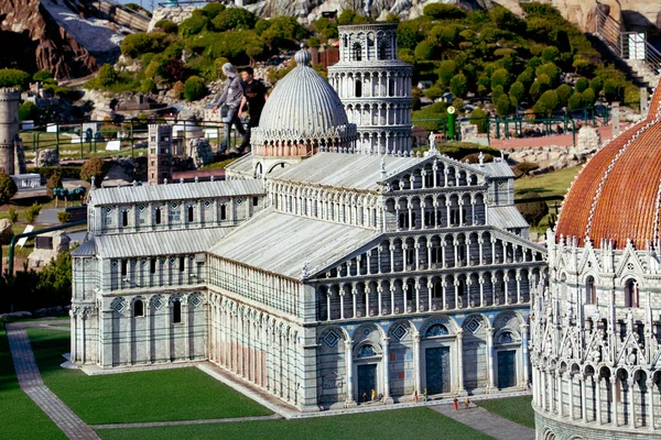 The miniature of Pisa city cahedral in Park of miniatures in Rimini, Italy — Stock Photo, Image