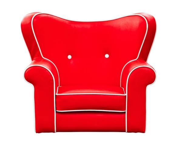 Rött läder stol isolerade — Stockfoto