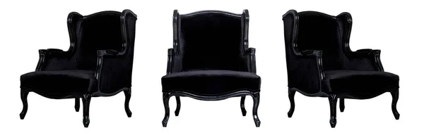 黑色纺织品古典椅子隔离 — 图库照片