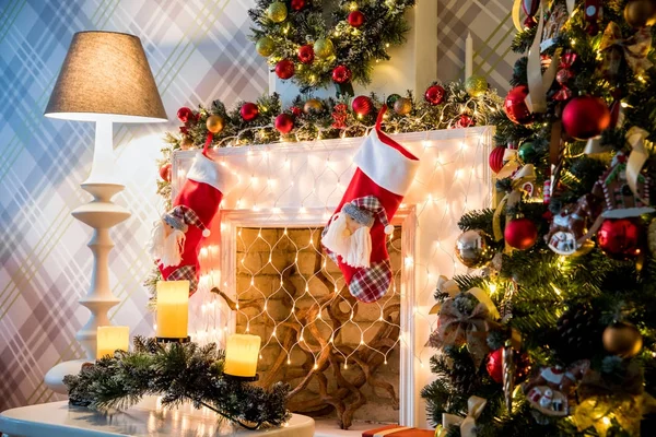 Classic bianco natale sfondo interno — Foto Stock