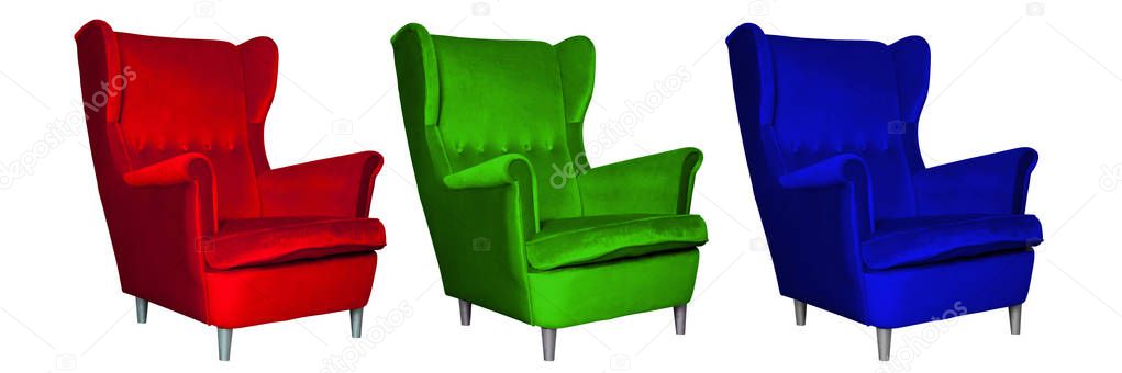 Red, green and blue chair, RGB model