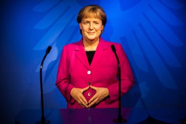 Wax figure of Angela Merkel in Madame Tussauds Wax museum in Amsterdam, Netherlands clipart