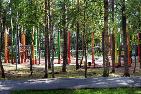 Ecological wooden playground — Stock Photo, Image