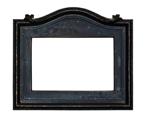 Černý vintage fotorámeček, samostatný — Stock fotografie