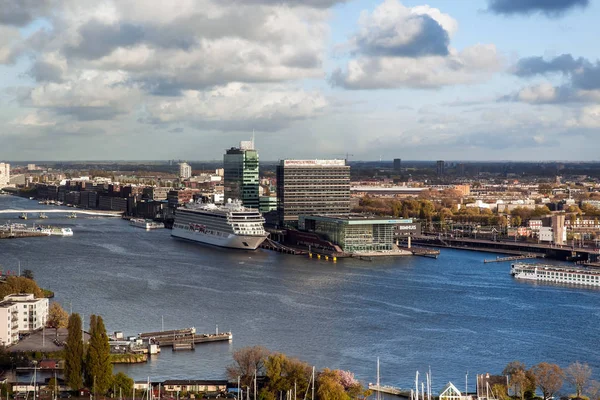 Letecký pohled na město Amsterdam, Holandsko — Stock fotografie