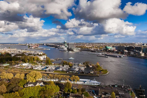 Вид с воздуха на Амстердам, Голландия — стоковое фото