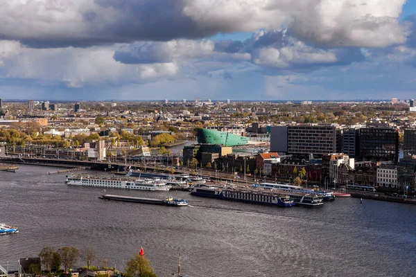 Letecký pohled na město Amsterdam, Holandsko — Stock fotografie