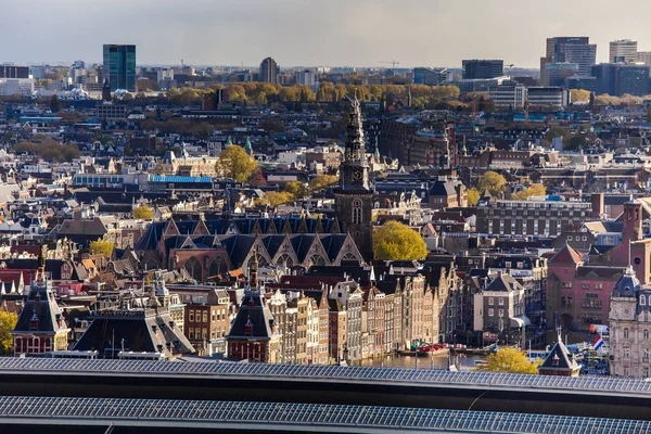 Flygfoto över Amsterdam city, Holland — Stockfoto
