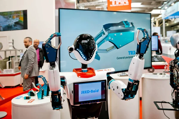 Robot standján Thk a Messe vásár, Hannover, Németország — Stock Fotó