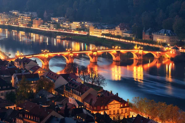 Heidelberg Deutschland Nachtaufnahme — Stockfoto