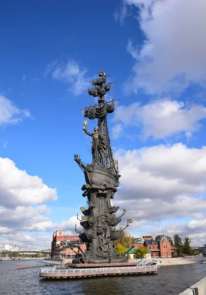 Monument to Peter the Great/Russia, Moscow, 2017. The monument to Peter the Great on the Moscow River was built on the project of sculptor Zurab Tsereteli in 1997