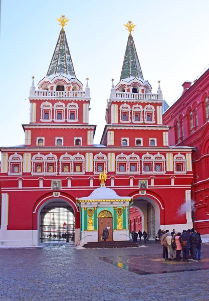 Mosca Russia Febbraio 2018 Porta Iversky Costruita Nel 1535 Prende — Foto Stock
