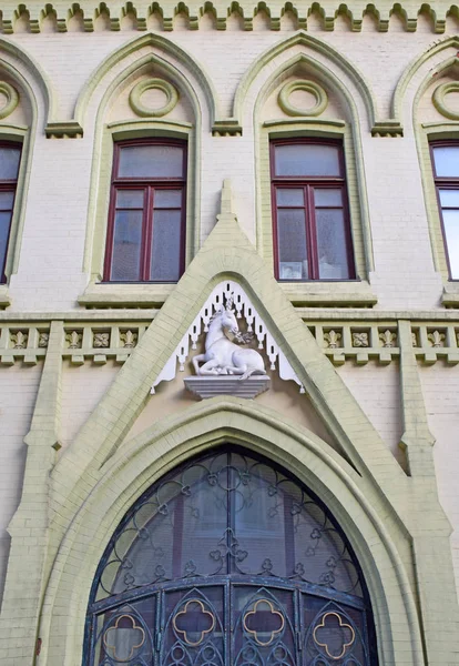 1897 Architect Peter Schekotov Built Beautiful Apartment House Gothic Style — 스톡 사진