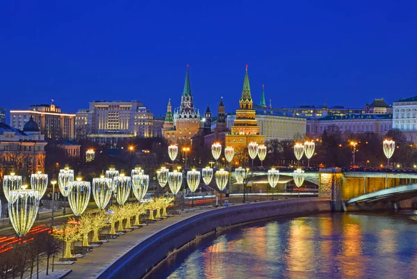 Disparos Nocturnos Moscú Cerca Catedral Cristo Salvador Kremlin Rusia Moscú —  Fotos de Stock