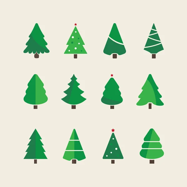 Kerstboom achtergrond instellen — Stockvector