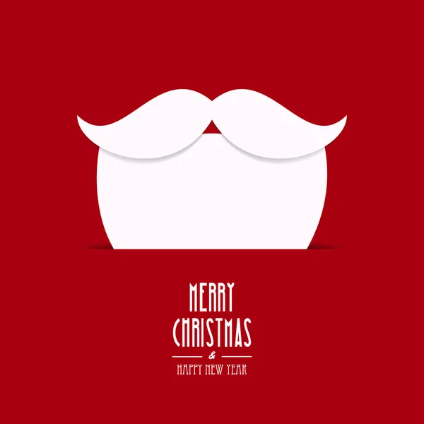 Santa claus barbe type noël fond rouge — Image vectorielle