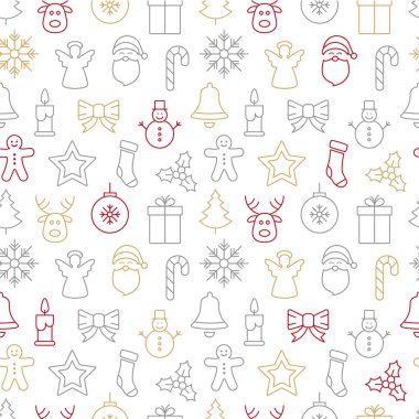 Noel simgeleri Dikişsiz desen arka plan
