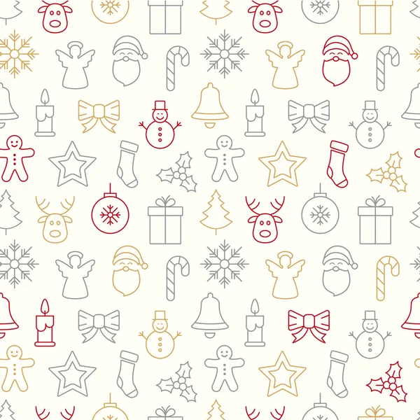 Christmas seamless pattern icons background — Stockový vektor