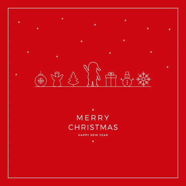 Καλά Χριστούγεννα santa κάρτα κόκκινο φόντο — Διανυσματικό Αρχείο