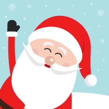 Noel Baba dalga mutlu yan kar kış arka plan