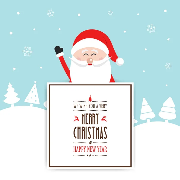 Happy santa Golf achter kerst teken groet winter — Stockvector