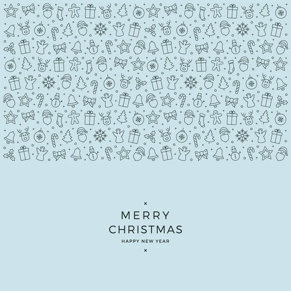 圣诞元素图标黑蓝色背景 — 图库矢量图片