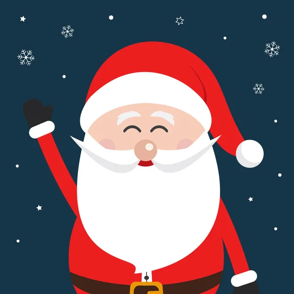 Santa claus Golf gelukkig besneeuwde nacht achtergrond — Stockvector