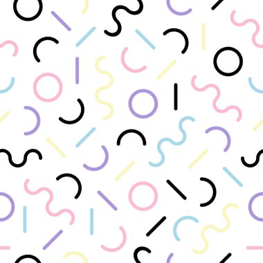 Renkli seamless modeli memphis tarzı arka plan