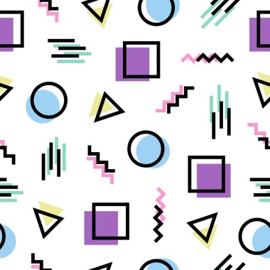 Renkli seamless modeli memphis tarzı arka plan