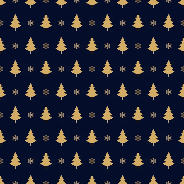 Weihnachtsbaum nahtloses Muster golden — Stockvektor