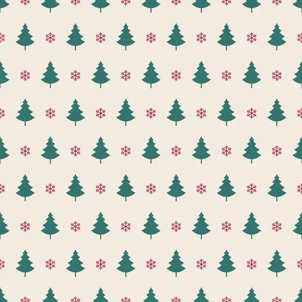 Vánoční stromeček sněhové vločky vzor bezešvé — Stockový vektor