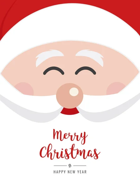 Papai Noel rosto sorriso natal gretting cartão de texto —  Vetores de Stock