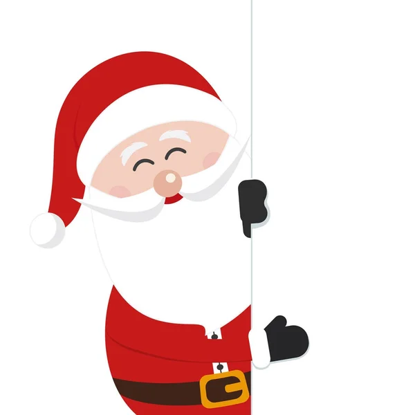 Санта-Клаус за баннер знак изолированный белый фон — стоковый вектор