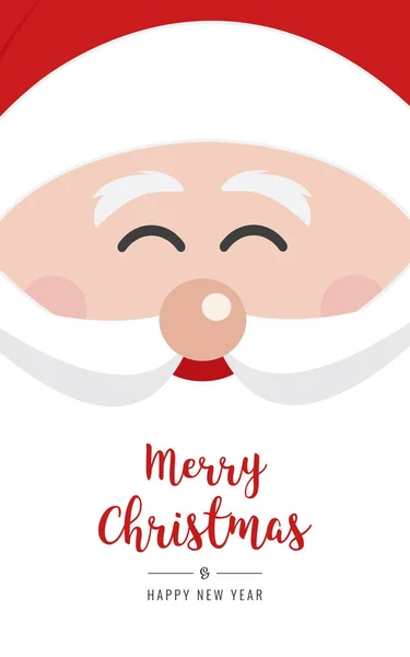 Santa Claus cara sonrisa navidad gretting tarjeta — Vector de stock