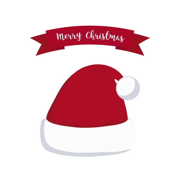 Santa şapka Noel tebrik afiş arka plan izole — Stok Vektör